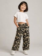 Pantaloni per bambina Stella McCartney Kids beige a gamba ampia leopardati TZ6C70 Z3923 132NE STELLA McCARTNEY KIDS 