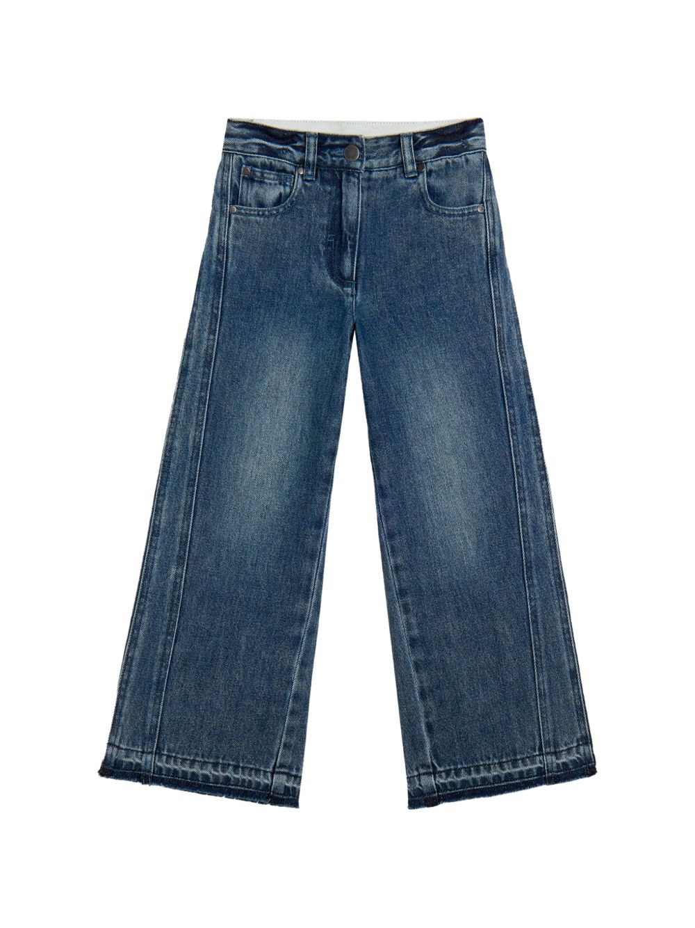 Jeans per bambina Stella McCartney Kids in denim a gamba ampia con frange TZ6C80 Z0746 665 STELLA McCARTNEY KIDS 