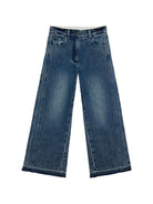 Jeans per bambina Stella McCartney Kids in denim a gamba ampia con frange TZ6C80 Z0746 665 STELLA McCARTNEY KIDS 