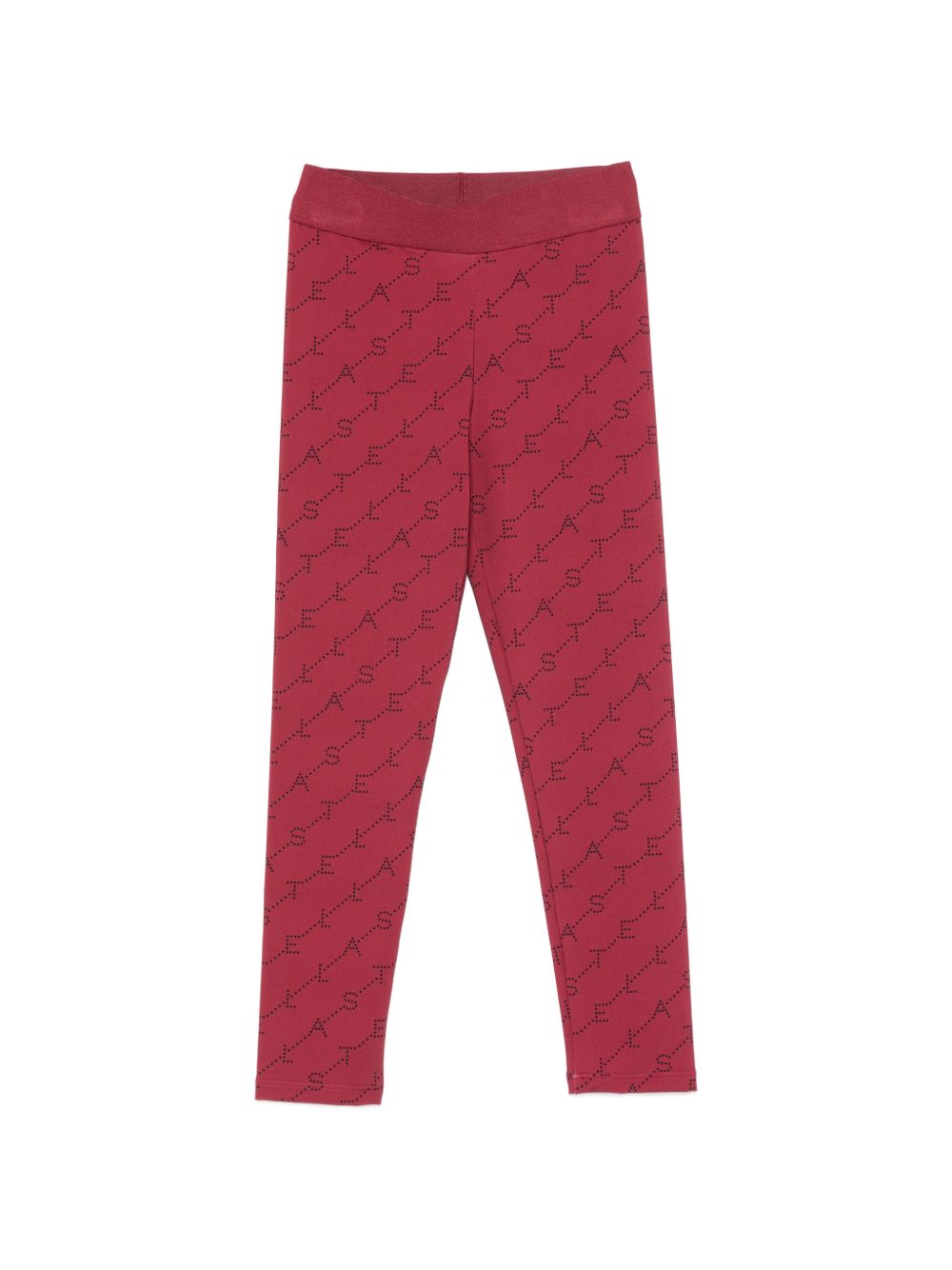 Leggings per bambina Stella McCartney Kids rosso con stampa logo all-over TZ6D50 Z3919 416NE STELLA McCARTNEY KIDS 