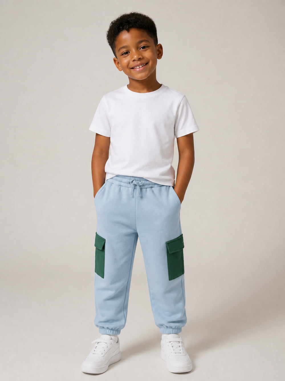 Pantaloni sportivi per bambino Stella McCartney Kids azzurri con due tasche laterali TZ6H90 Z3059 643 STELLA McCARTNEY KIDS 