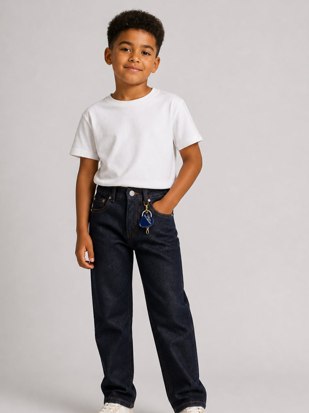 Jeans per bambino Stella McCartney Kids in denim con portachiavi TZ6M10 Z0746 630 STELLA McCARTNEY KIDS 