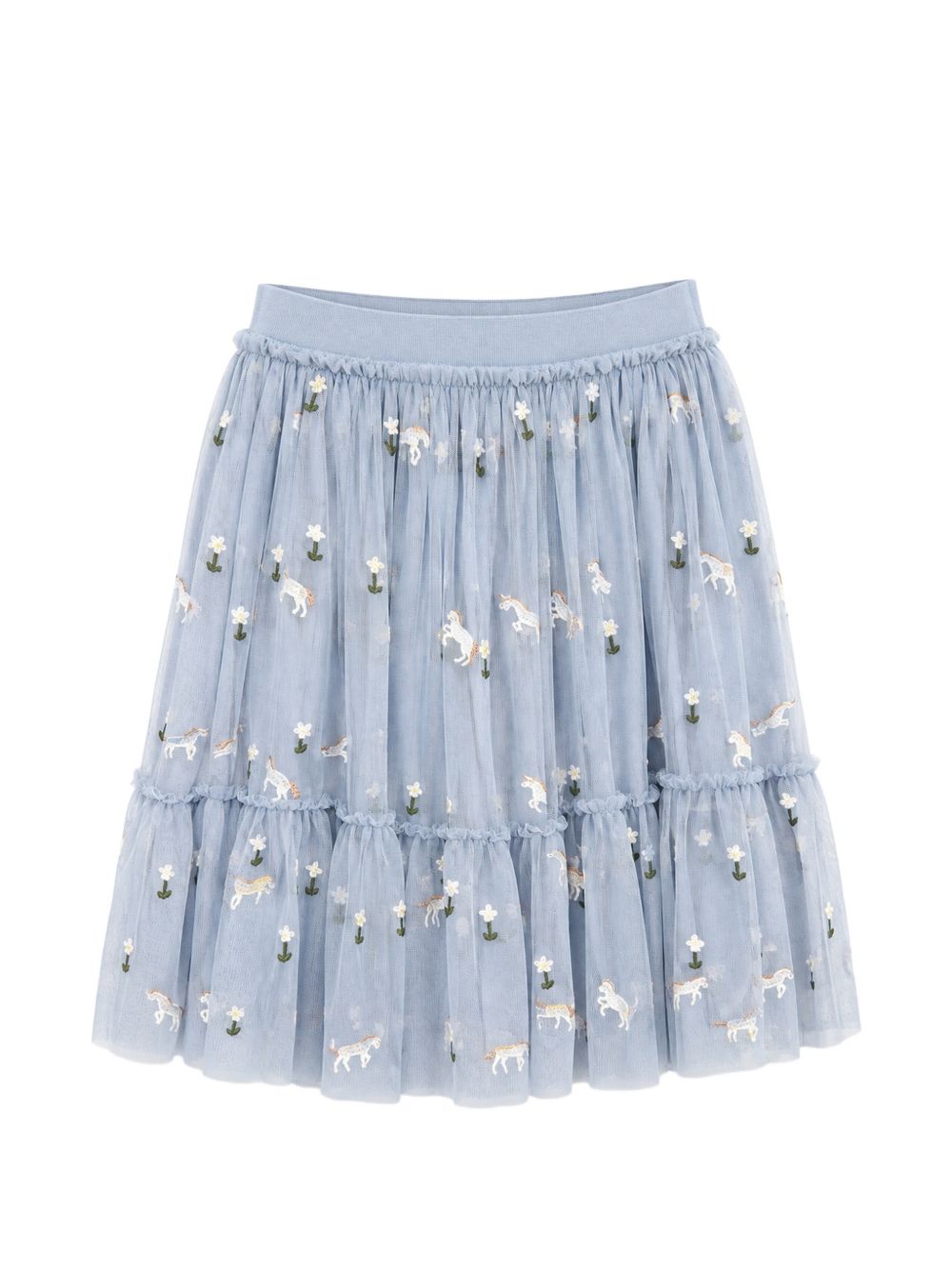 Gonna per bambina Stella McCartney Kids azzurra con ricamo TZ7A74 Z3866 61EEM STELLA McCARTNEY KIDS 