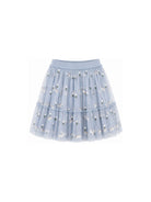 Gonna per bambina Stella McCartney Kids azzurra con ricamo TZ7A74 Z3866 61EEM STELLA McCARTNEY KIDS 