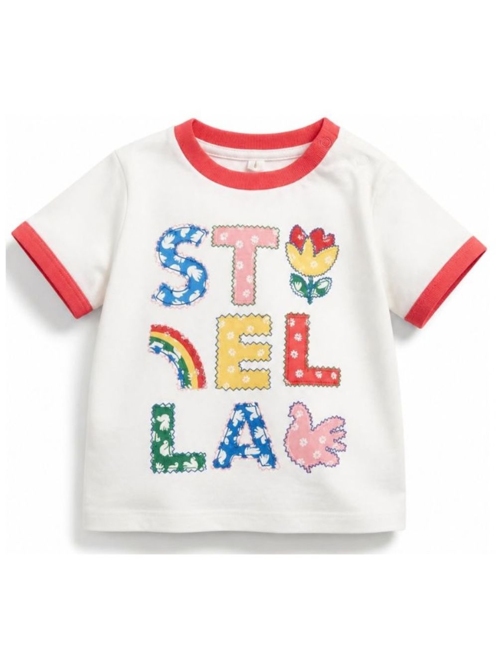 T-shirt per neonata Stella McCartney Kids bianca con stampa grafica TZ8011 Z3772 101 STELLA McCARTNEY KIDS 