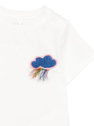 T-shirt per neonati Stella McCartney Kids bianca con dettaglio sul petto TZ8021 Z3772 101 STELLA McCARTNEY KIDS 