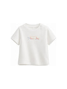 T-shirt per neonata Stella McCartney Kids bianca con motivo ricamato sul davanti TZ8031 Z3772 101 STELLA McCARTNEY KIDS 