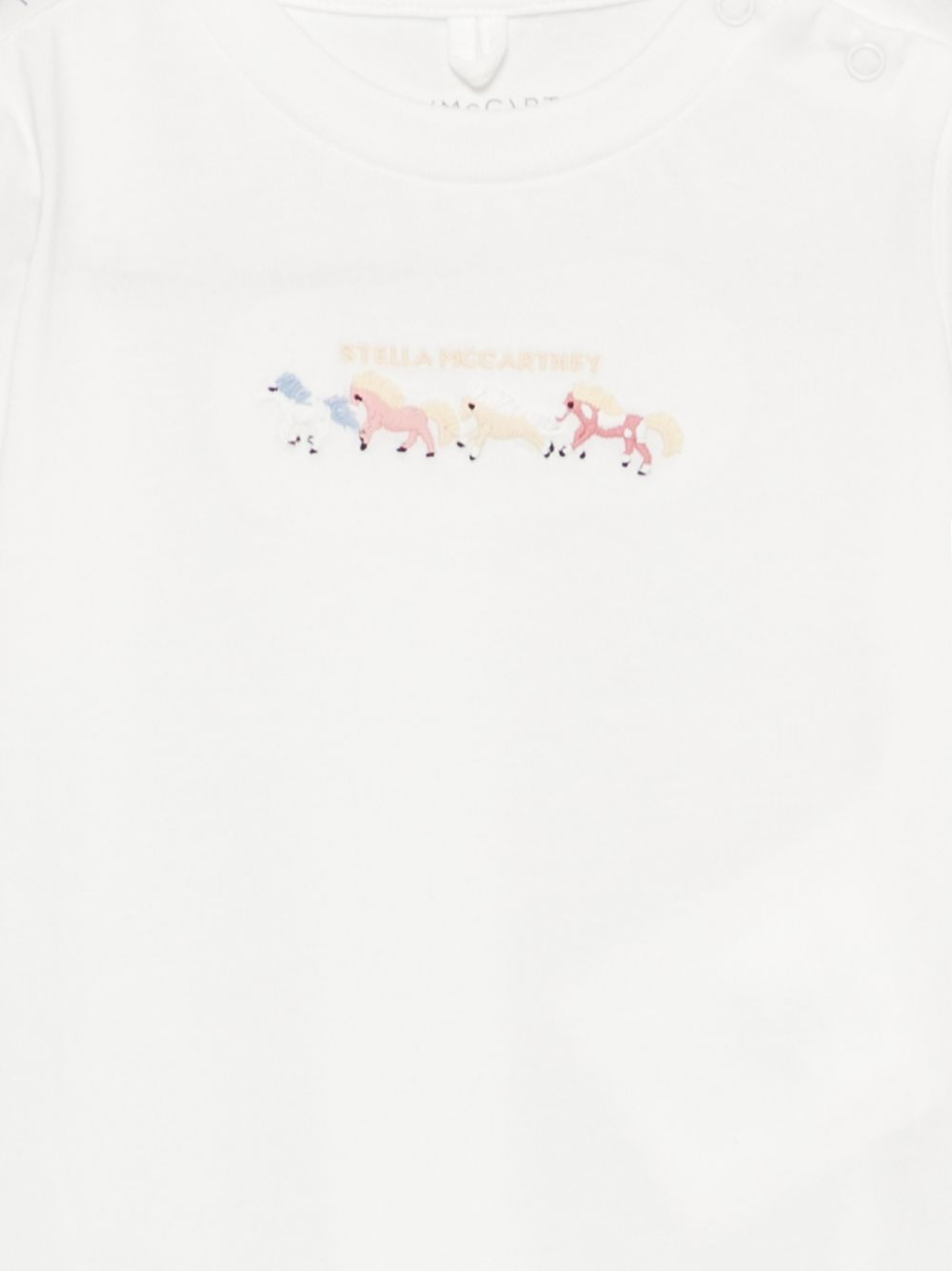 T-shirt per neonata Stella McCartney Kids bianca con motivo ricamato sul davanti TZ8031 Z3772 101 STELLA McCARTNEY KIDS 