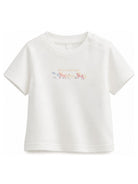 T-shirt per neonata Stella McCartney Kids bianca con motivo ricamato sul davanti TZ8031 Z3772 101 STELLA McCARTNEY KIDS 