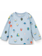 T-shirt per neonato Stella McCartney Kids azzurra con stampa grafica all-over TZ8250 Z4121 61EMC STELLA McCARTNEY KIDS 