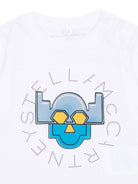 T-shirt per neonato Stella McCartney Kids bianca con stampa grafica robot sul davanti TZ8301 Z3931 100 STELLA McCARTNEY KIDS 
