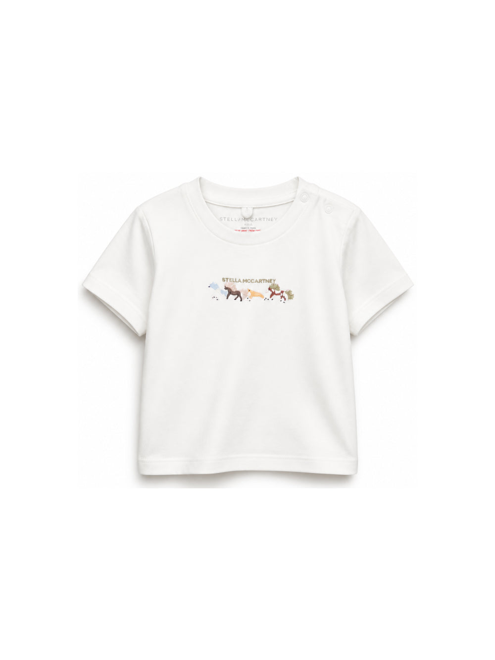 T-shirt per neonato Stella McCartney Kids bianca con decorazione ricamata sul davanti TZ8311 Z3772 101 STELLA McCARTNEY KIDS 