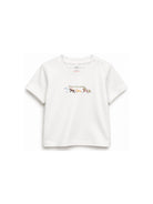 T-shirt per neonato Stella McCartney Kids bianca con decorazione ricamata sul davanti TZ8311 Z3772 101 STELLA McCARTNEY KIDS 