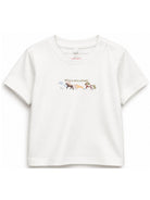 T-shirt per neonato Stella McCartney Kids bianca con decorazione ricamata sul davanti TZ8311 Z3772 101 STELLA McCARTNEY KIDS 