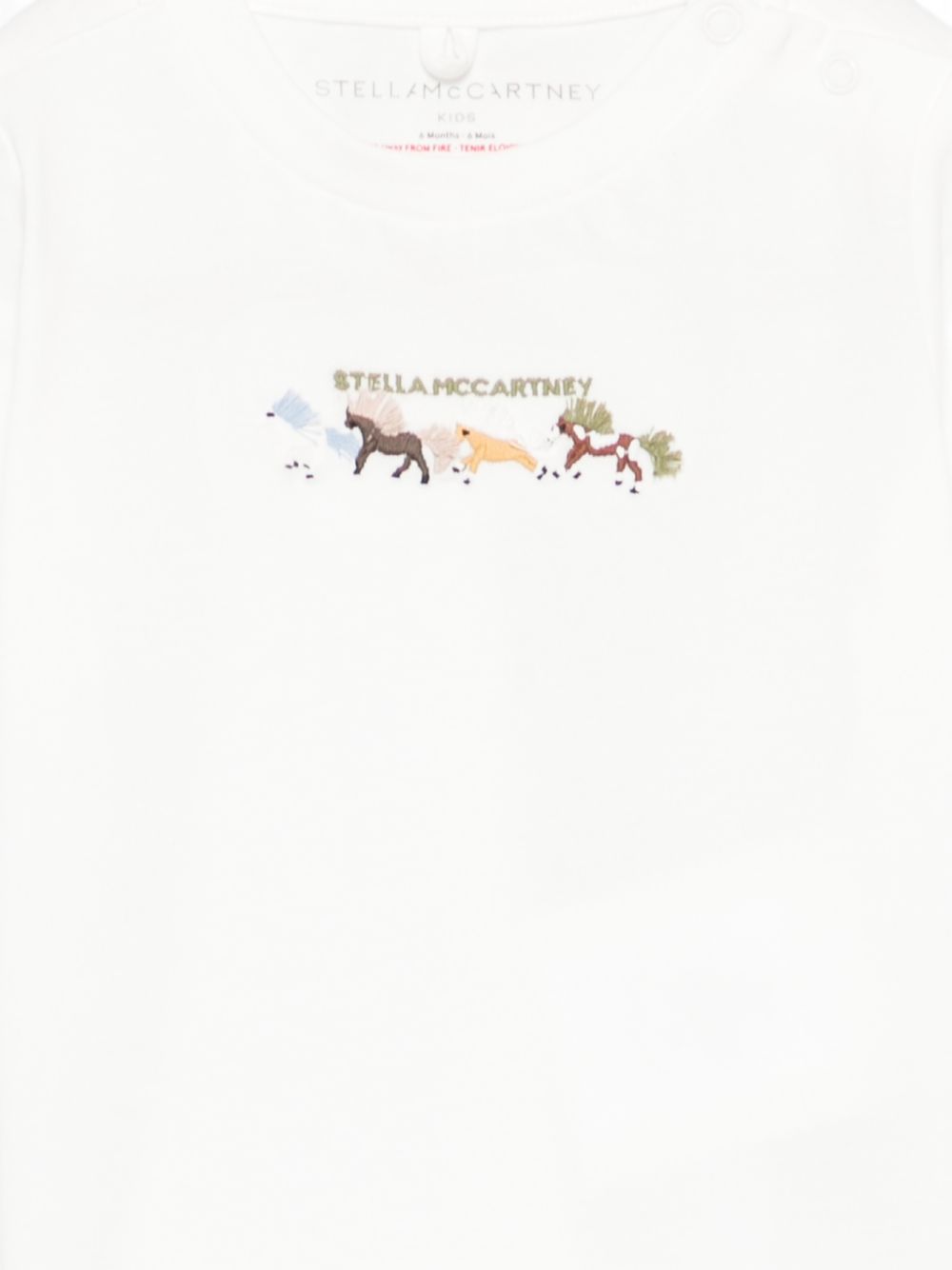 T-shirt per neonato Stella McCartney Kids bianca con decorazione ricamata sul davanti TZ8311 Z3772 101 STELLA McCARTNEY KIDS 