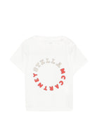 T-shirt per neonati Stella McCartney Kids bianca con stampa grafica TZ8341 Z3931 101 STELLA McCARTNEY KIDS 