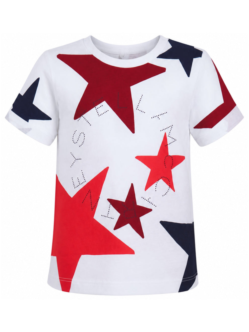 T-shirt per bambini Stella McCartney Kids bianca con stampa grafica stelle TZ8A21 Z3883 100MC STELLA McCARTNEY KIDS 