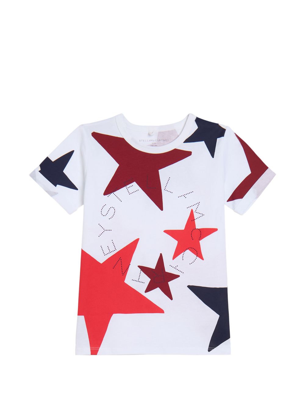 T-shirt per bambini Stella McCartney Kids bianca con stampa grafica stelle TZ8A21 Z3883 100MC STELLA McCARTNEY KIDS 