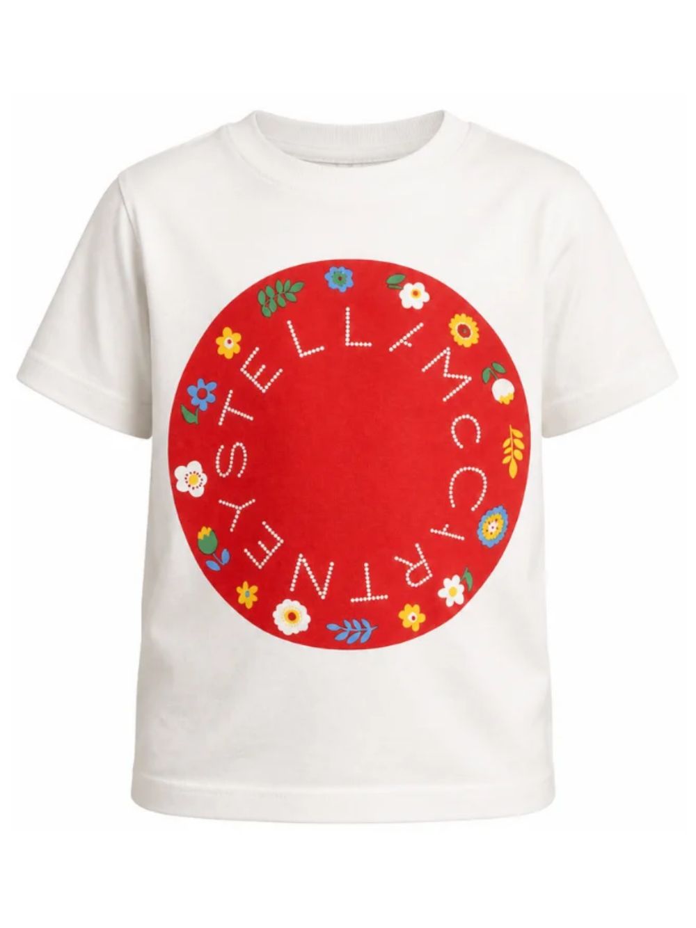 T-shirt per bambina Stella McCartney Kids bianca con stampa grafica TZ8A71 Z3772 101 STELLA McCARTNEY KIDS 