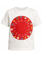 T-shirt per bambina Stella McCartney Kids bianca con stampa grafica TZ8A71 Z3772 101 STELLA McCARTNEY KIDS 