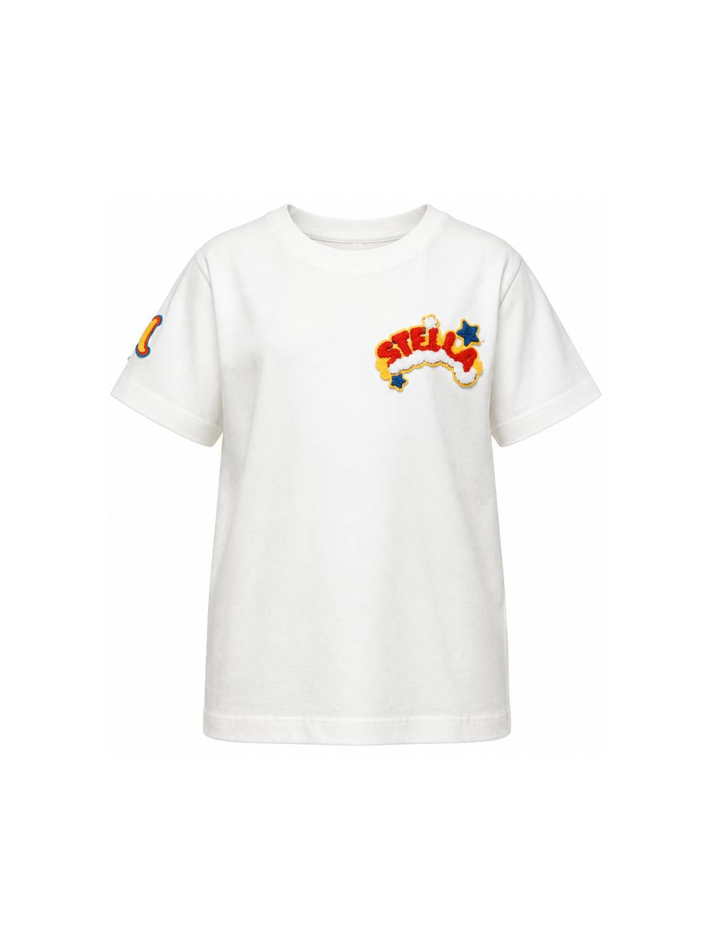T-shirt per bambini Stella McCartney Kids bianca con patch logo TZ8A81 Z3772 101 STELLA McCARTNEY KIDS 