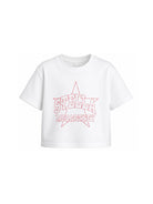 T-shirt per bambina Stella McCartney Kids bianca con stampa grafica TZ8B11 Z3931 100 STELLA McCARTNEY KIDS 