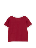 T-shirt per bambina Stella McCartney Kids rossa con bordi a contrasto TZ8B21 Z3772 416 STELLA McCARTNEY KIDS 