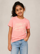 T-shirt per bambina Stella McCartney Kids rosa con logo stampato sul davanti TZ8B41 Z3931 51Q STELLA McCARTNEY KIDS 