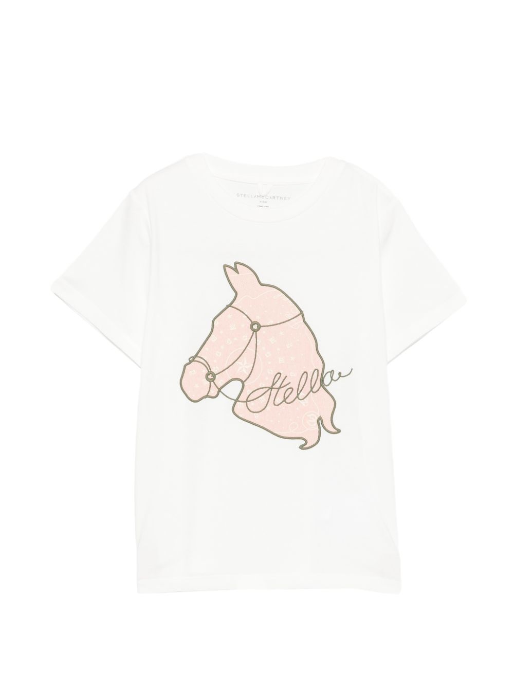 T-shirt per bambina Stella McCartney Kids bianca con ricamo sul davanti TZ8B61 Z3772 101 STELLA McCARTNEY KIDS 