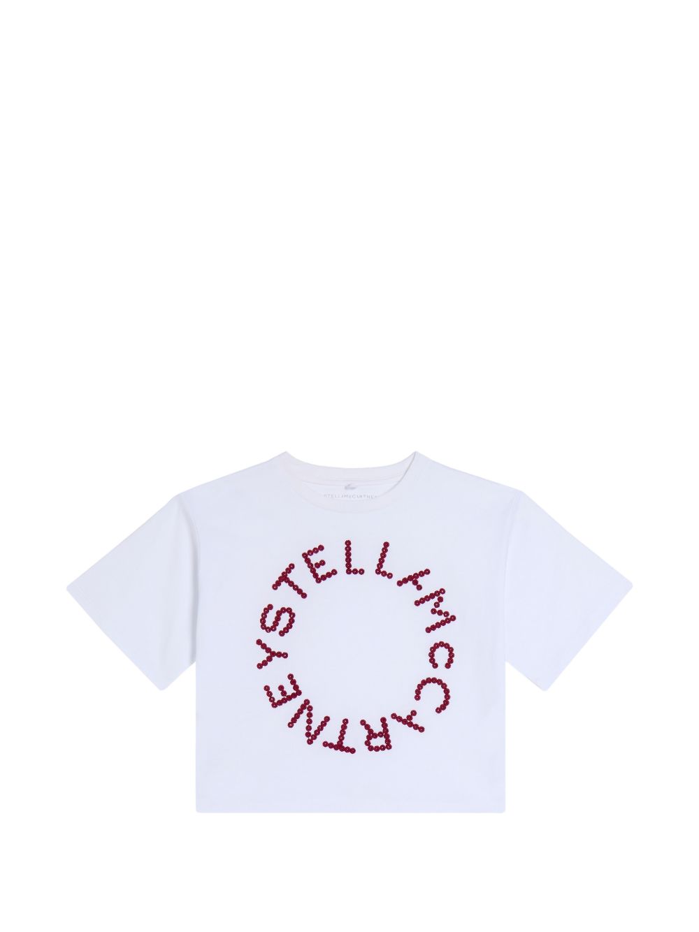 T-shirt per bambina Stella McCartney Kids bianca con applicazione brillantini TZ8B71 Z3772 100 STELLA McCARTNEY KIDS 