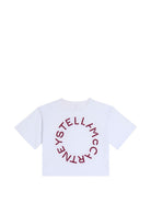 T-shirt per bambina Stella McCartney Kids bianca con applicazione brillantini TZ8B71 Z3772 100 STELLA McCARTNEY KIDS 