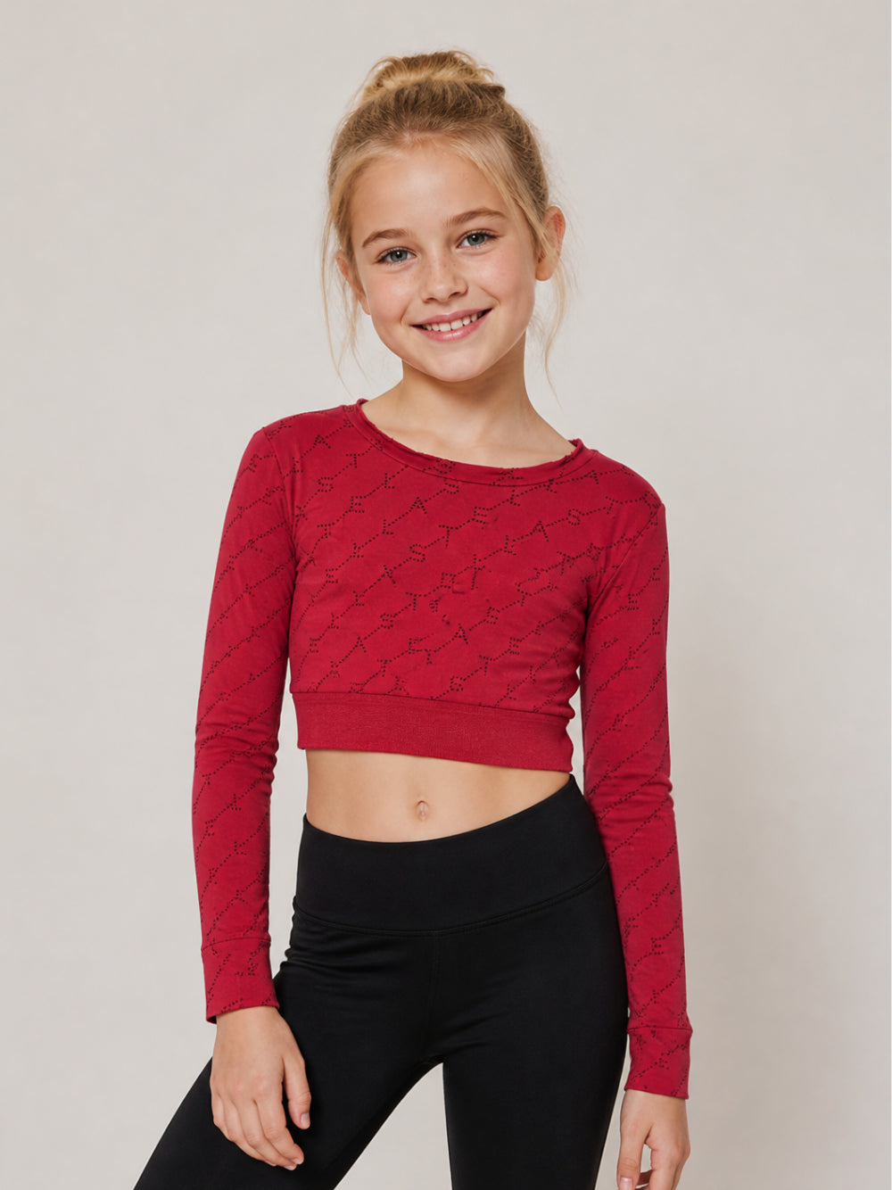 T-shirt per bambina Stella McCartney Kids rossa con monogramma TZ8C30 Z3919 416NE STELLA McCARTNEY KIDS 