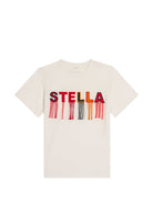 T-shirt per bambina Stella McCartney Kids bianca con frange applicate TZ8C51 Z3772 101 STELLA McCARTNEY KIDS 