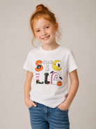 T-shirt per bambini Stella McCartney Kids bianca con stampa grafica TZ8C61 Z3772 100 STELLA McCARTNEY KIDS 