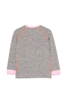 T-shirt per bambina Stella McCartney Kids grigia con bordi a contrasto TZ8C70 Z3968 999 STELLA McCARTNEY KIDS 