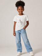 T-shirt per bambina Stella McCartney Kids bianca con applicazione TZ8C91 Z3772 101 STELLA McCARTNEY KIDS 