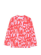 T-shirt per bambina Stella McCartney Kids multicolore con stampa logo all-over TZ8D80 Z4189 50GMC STELLA McCARTNEY KIDS 