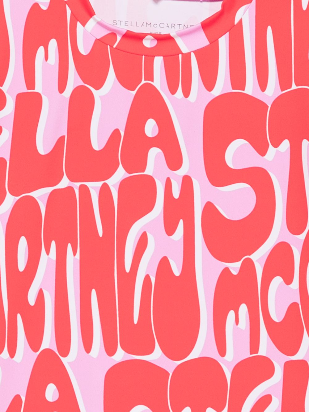 T-shirt per bambina Stella McCartney Kids multicolore con stampa logo all-over TZ8D80 Z4189 50GMC STELLA McCARTNEY KIDS 