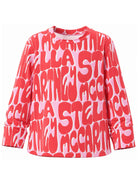 T-shirt per bambina Stella McCartney Kids multicolore con stampa logo all-over TZ8D80 Z4189 50GMC STELLA McCARTNEY KIDS 