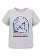 T-shirt per bambino Stella McCartney Kids grigia con stampa grafica TZ8P11 Z3931 807 STELLA McCARTNEY KIDS 