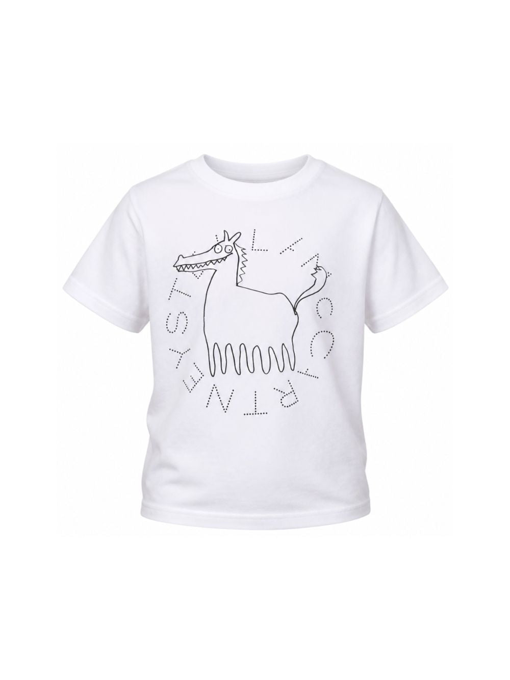 T-shirt per bambino Stella McCartney Kids bianca con stampa grafica sul davanti TZ8P41 Z3931 100 STELLA McCARTNEY KIDS 
