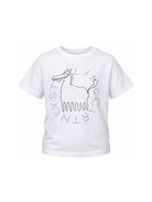 T-shirt per bambino Stella McCartney Kids bianca con stampa grafica sul davanti TZ8P41 Z3931 100 STELLA McCARTNEY KIDS 