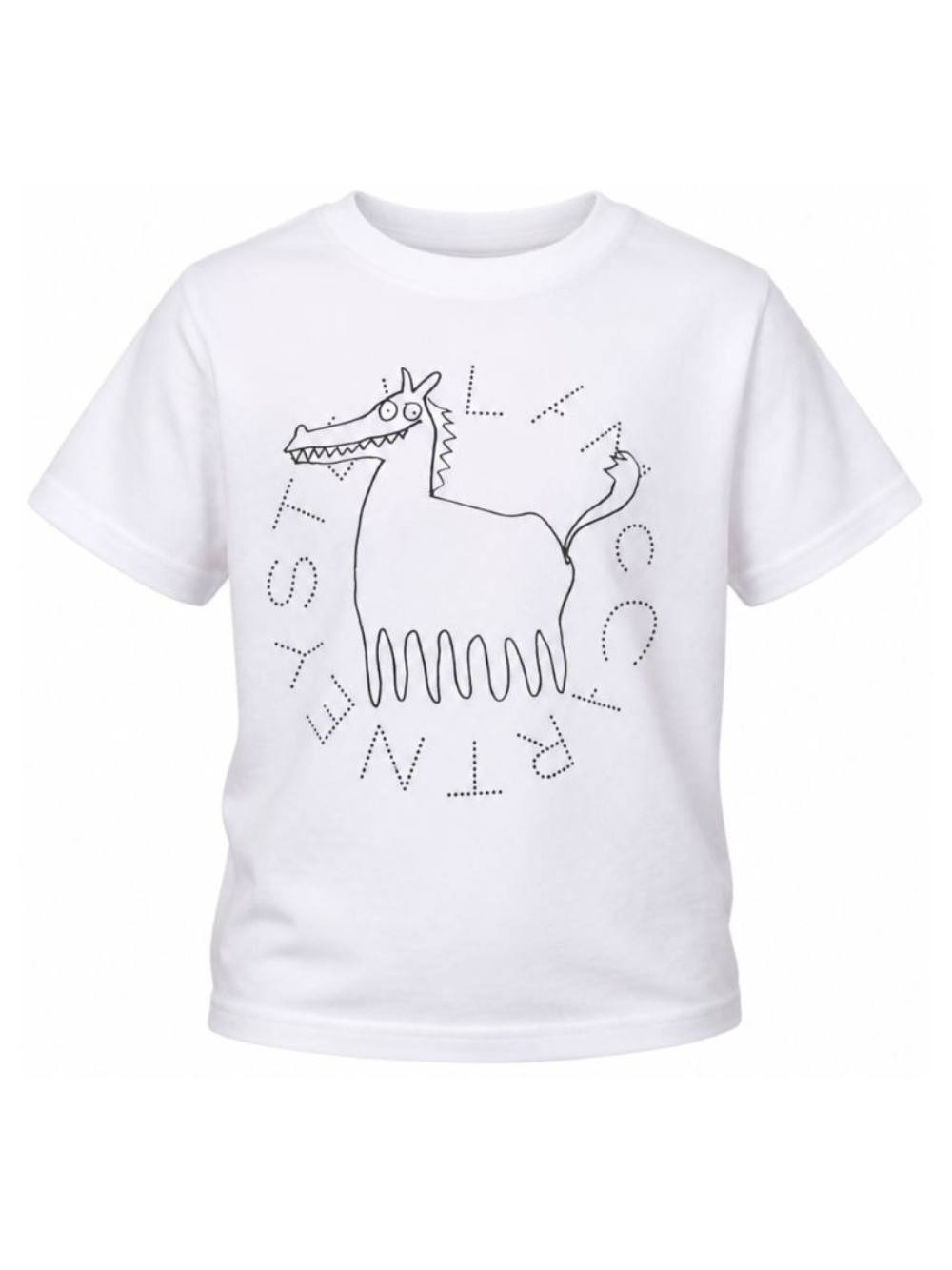 T-shirt per bambino Stella McCartney Kids bianca con stampa grafica sul davanti TZ8P41 Z3931 100 STELLA McCARTNEY KIDS 
