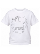 T-shirt per bambino Stella McCartney Kids bianca con stampa grafica sul davanti TZ8P41 Z3931 100 STELLA McCARTNEY KIDS 