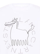 T-shirt per bambino Stella McCartney Kids bianca con stampa grafica sul davanti TZ8P41 Z3931 100 STELLA McCARTNEY KIDS 