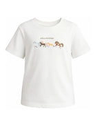 T-shirt per bambino Stella McCartney Kids bianco con stampa grafica cavalli TZ8P81 Z3772 101 STELLA McCARTNEY KIDS 