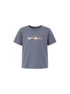 T-shirt per bambino Stella McCartney Kids blu con stampa grafica cavalli TZ8P81 Z3772 657 STELLA McCARTNEY KIDS 