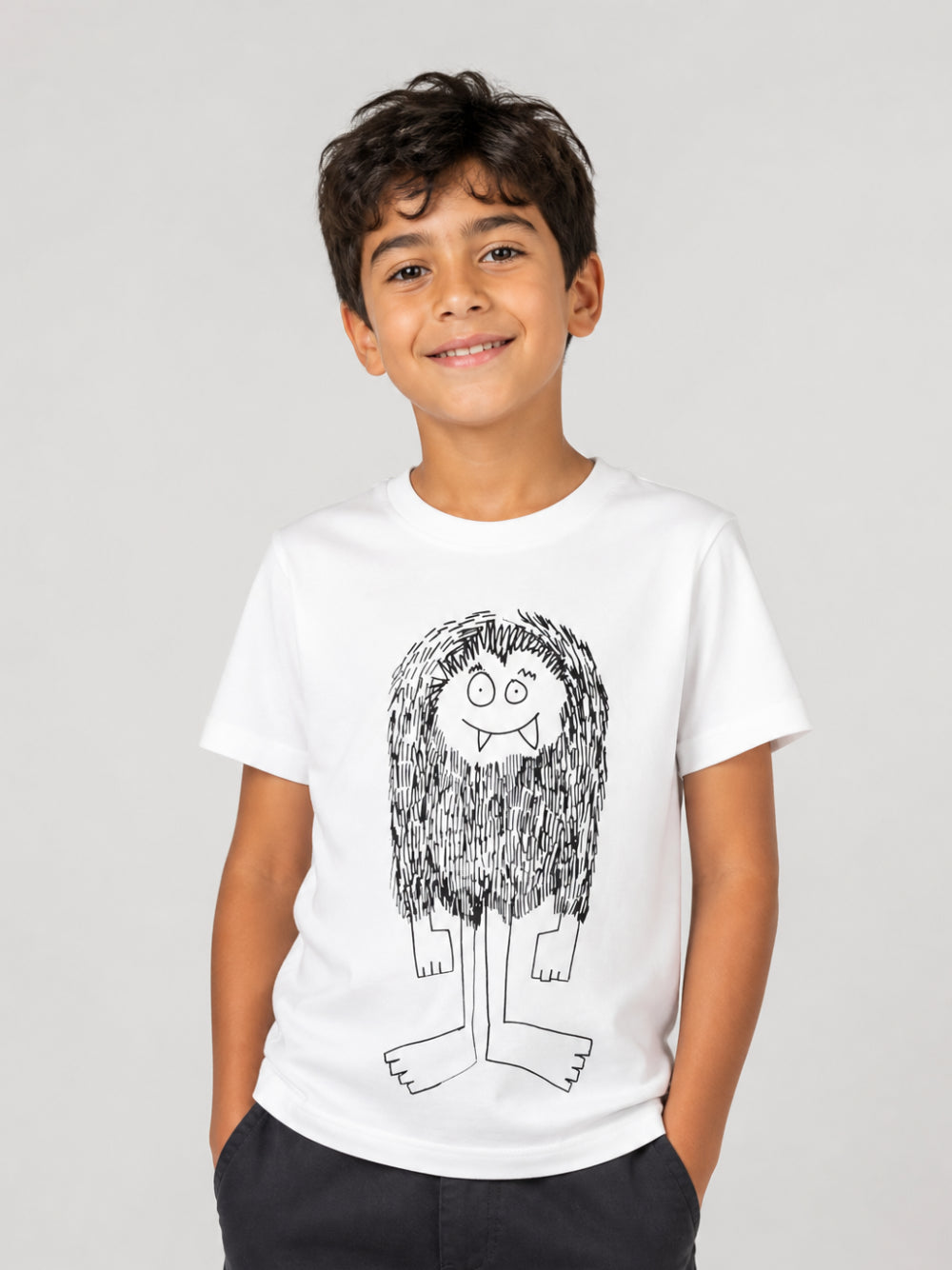 T-shirt per bambino Stella McCartney Kids bianca con stampa grafica TZ8Q81 Z3772 100 STELLA McCARTNEY KIDS 