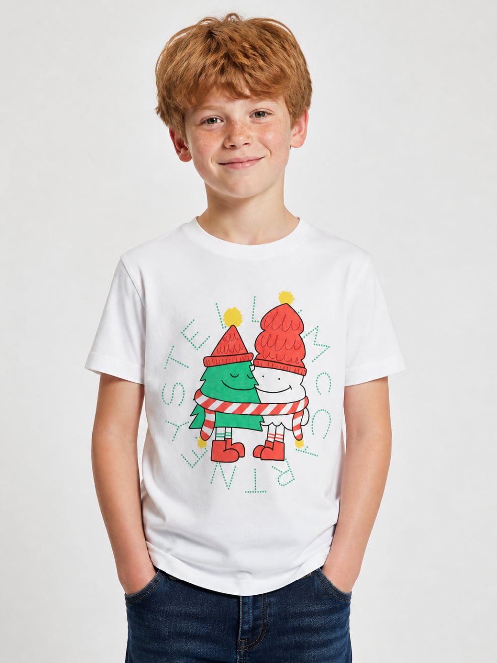 T-shirt per bambino Stella McCartney Kids bianca con stampa grafica TZ8Q91 Z3772 101 STELLA McCARTNEY KIDS 