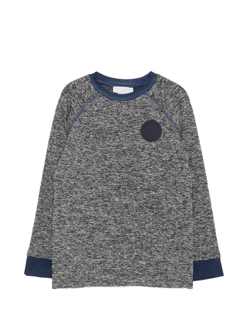 T-shirt per bambina Stella McCartney Kids grigia con bordi a contrasto TZ8R00 Z3968 999 STELLA McCARTNEY KIDS 